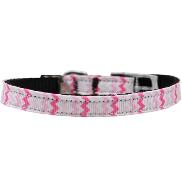 Pet Pal Sweet Chevrons Nylon Dog Collar with Classic Buckle 0.37 in. Size 12 PE814322